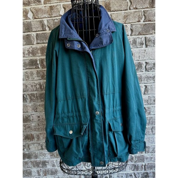 London Fog by Towne Jackets & Blazers - VTG 1990s Towne London Fog Jacket Windbreaker Green Unisex Medium Petite…